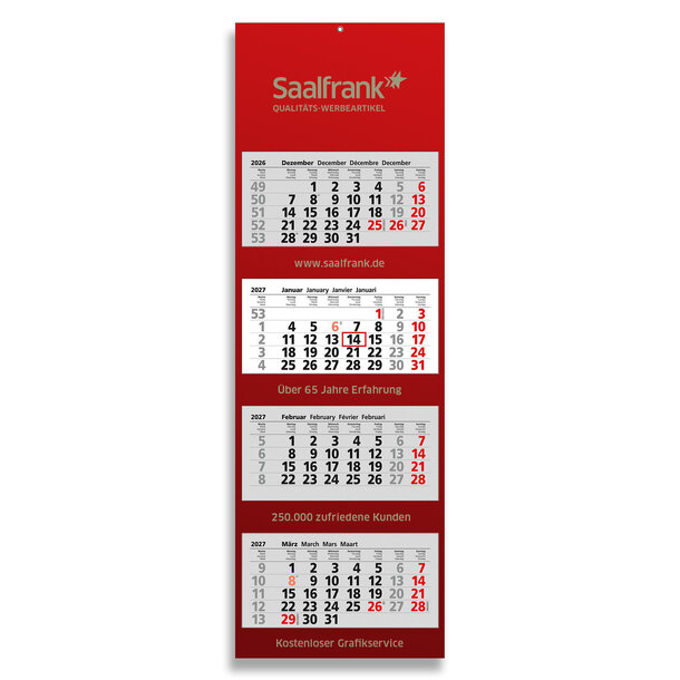 4-month wall calendar